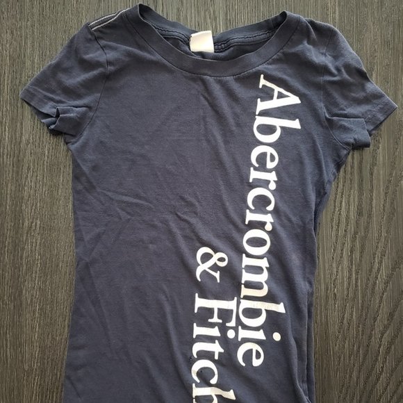Abercrombie & Fitch girls t-shirt, dark blue, white lettering, size xs - Picture 1 of 1